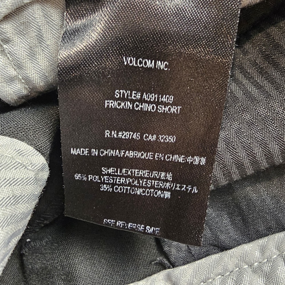 Volcolm Chino Shorts Mens Size 34 Black Baggy Skater Punk Golf Casual Flawed - Picture 6 of 12